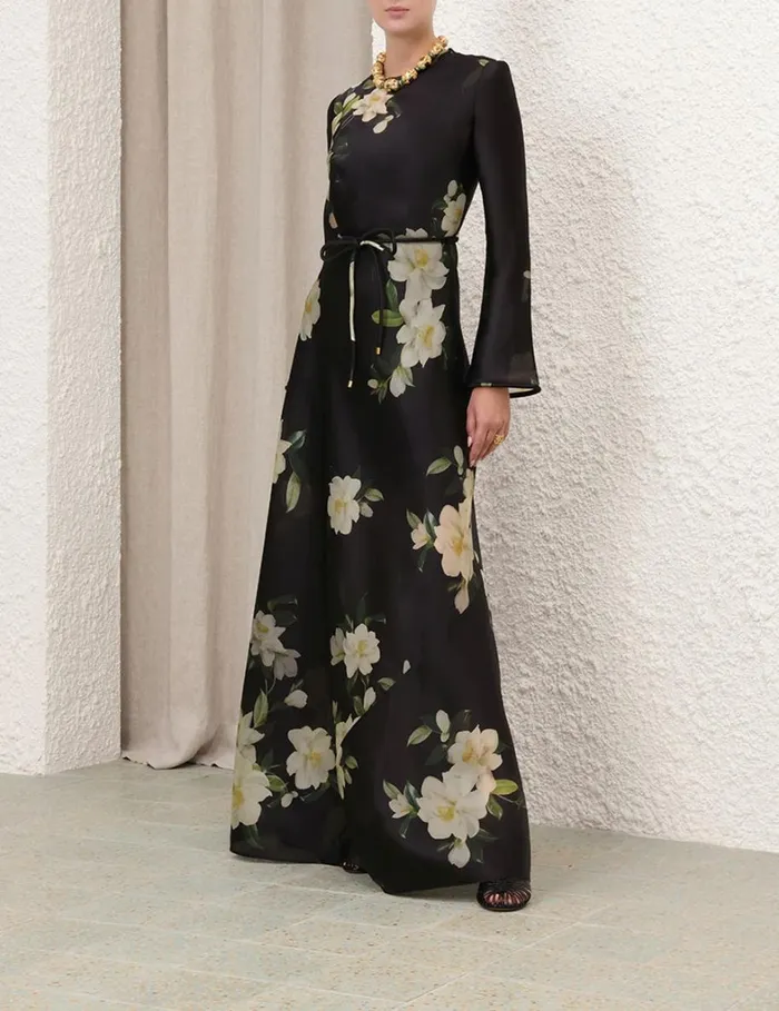 Women Clothing Zimmermann Harmony Bias Slip Dress Black Magnolia