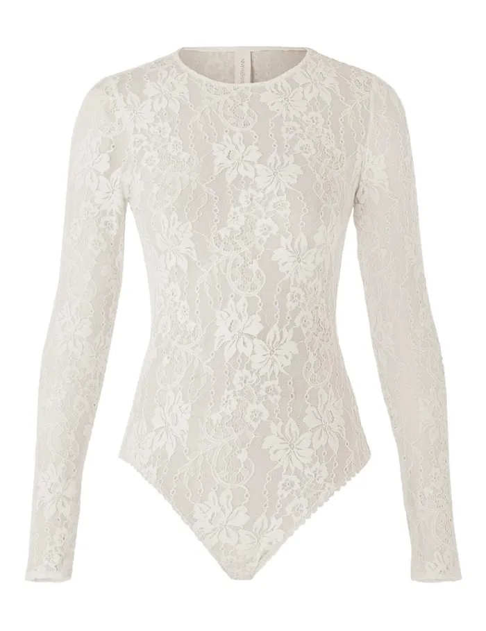 Women Clothing Zimmermann Lace Bodysuit Cream