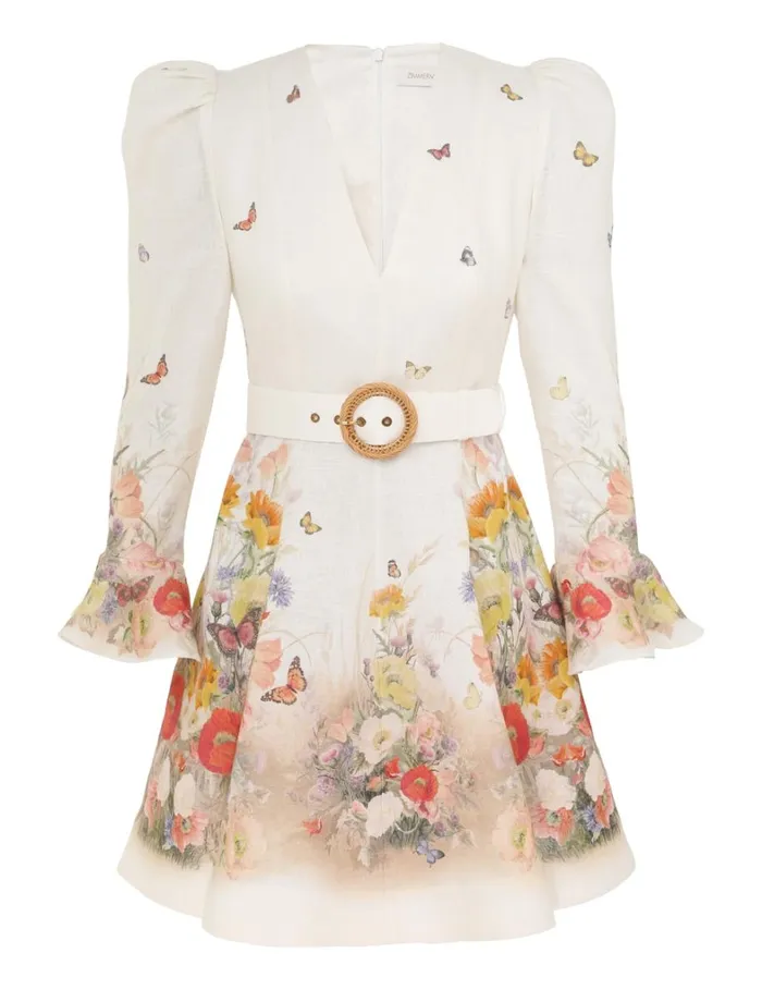 Women Clothing Zimmermann Tranquillity Mini Dress Red Butterflies
