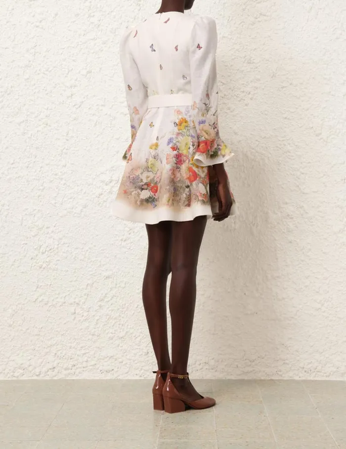 Women Clothing Zimmermann Tranquillity Mini Dress Red Butterflies