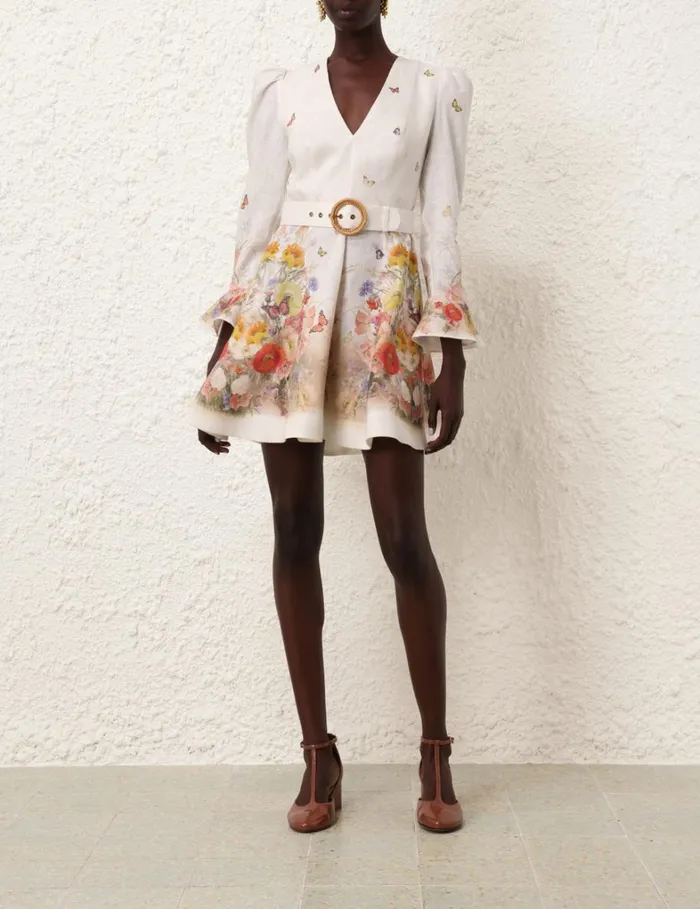 Women Clothing Zimmermann Tranquillity Mini Dress Red Butterflies