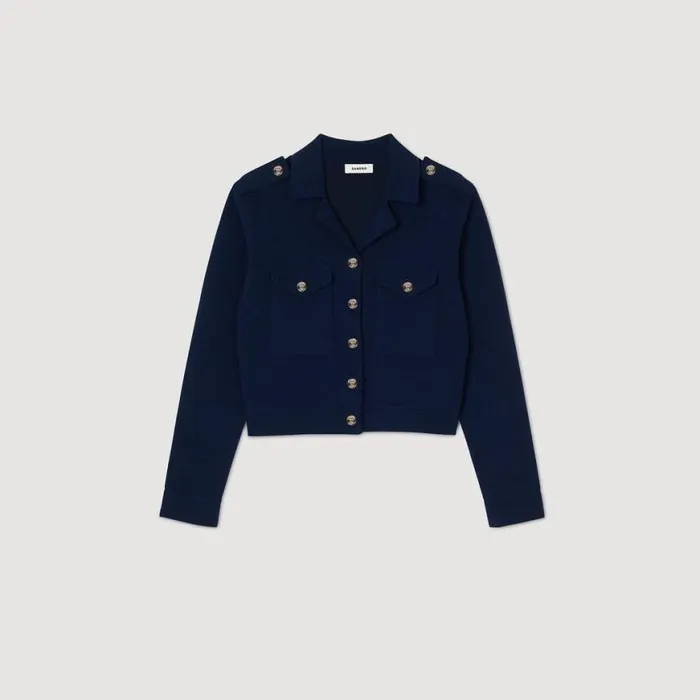 Women Coatigans SANDRO Knit Coatigan Blue