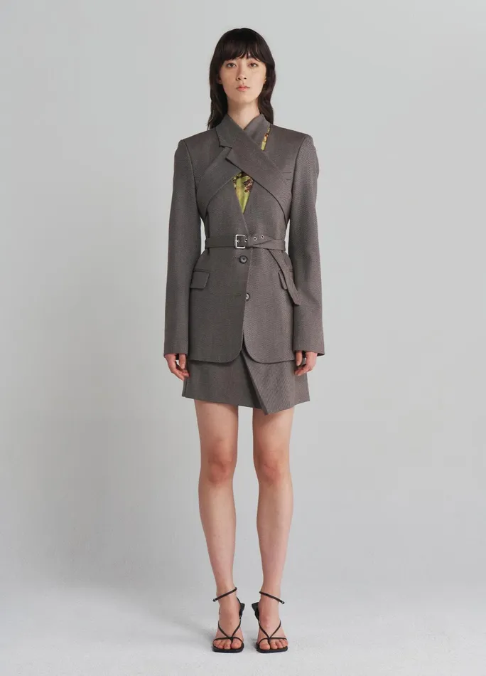 Women Criss Cross Front Jacket MONSE Jackets and Coats