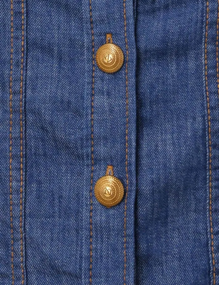 Women Denim Zimmermann Denim Corset Shirt Railway Blue