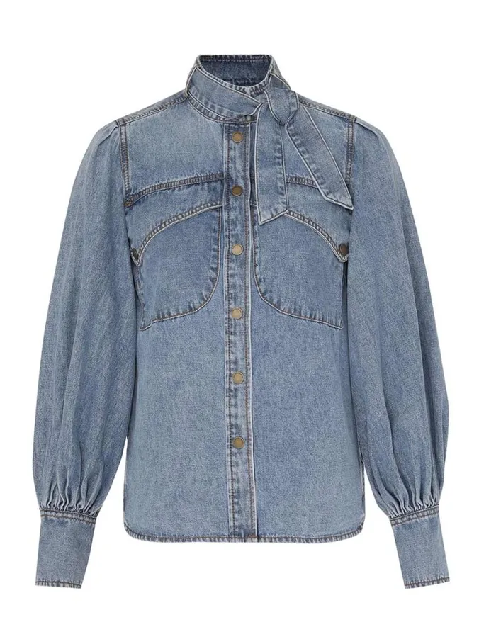 Women Denim Zimmermann Denim Pocket Shirt Poseidon Blue