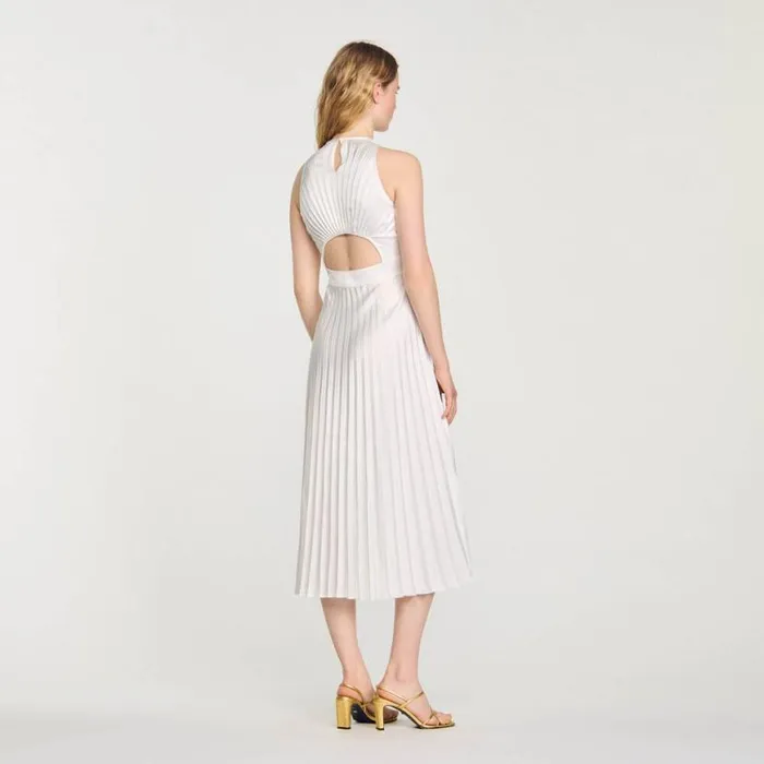 Women Dresses SANDRO Pleated Maxi Dress Ecru