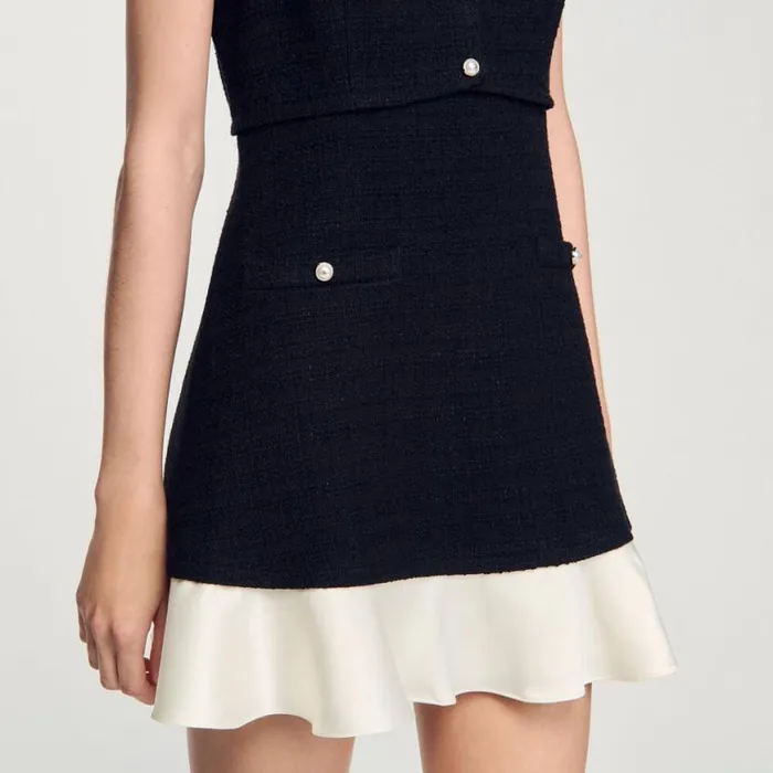 Women Dresses SANDRO Twotone Tweed Short Dress Black