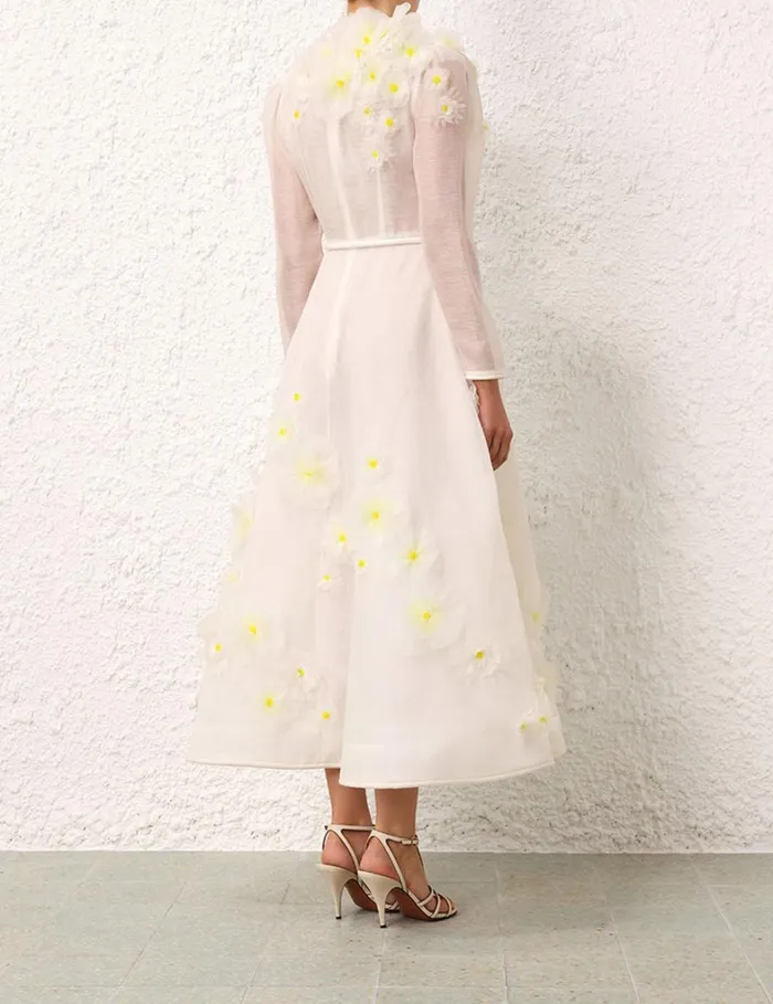 Women Dresses Zimmermann Matchmaker Daisy Midi Dress Ivory