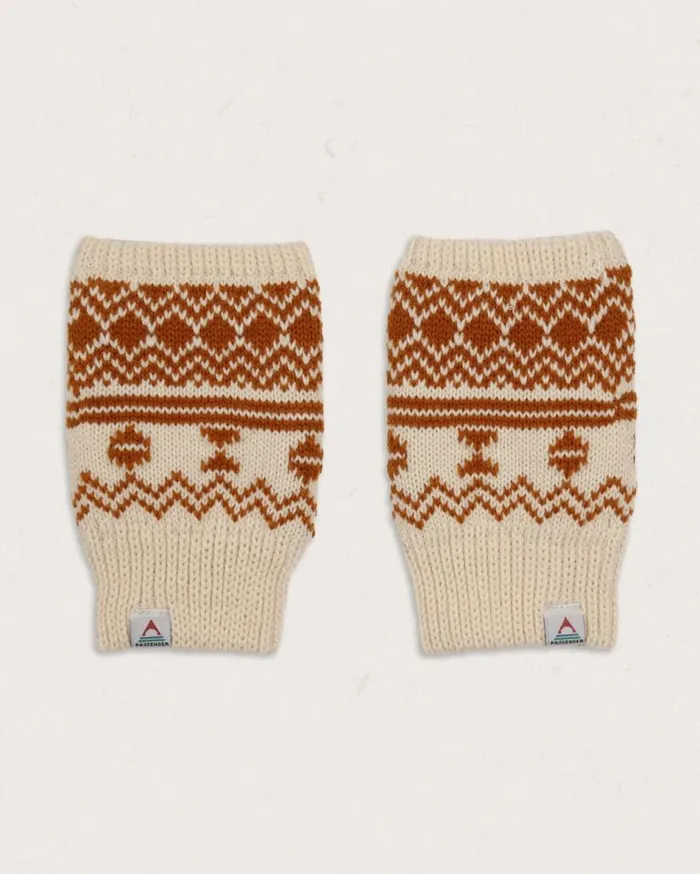 Women Gloves Passenger Flurry Recycled Fleece Lined Fingerless Mittens Glazed Ginger Glazed Ginger