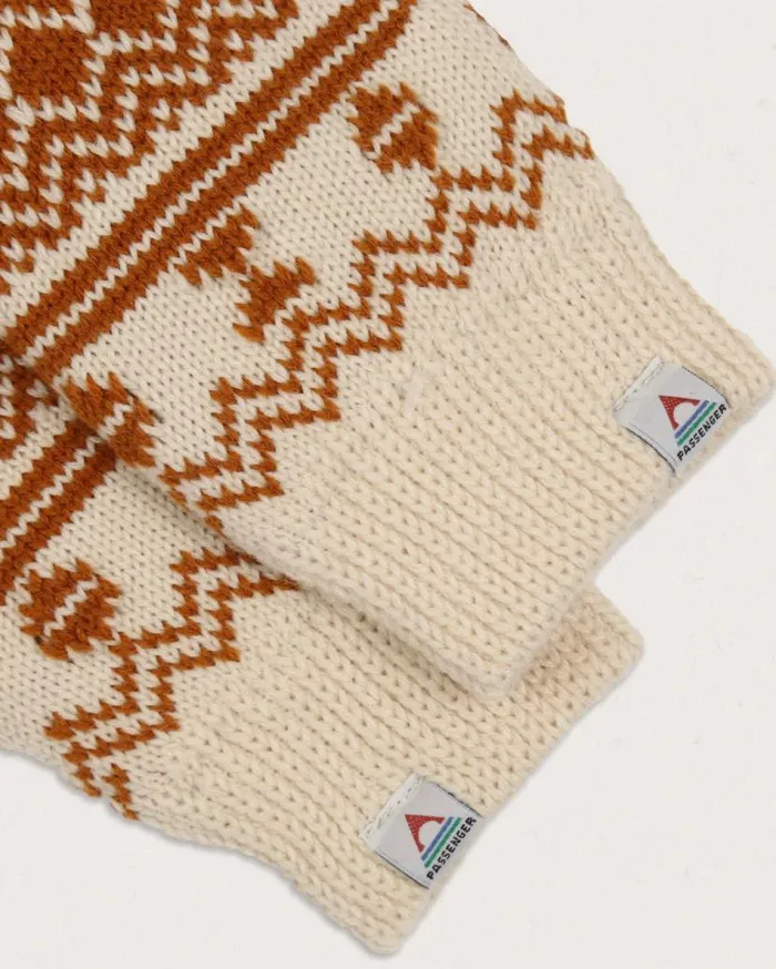 Women Gloves Passenger Flurry Recycled Fleece Lined Fingerless Mittens Glazed Ginger Glazed Ginger