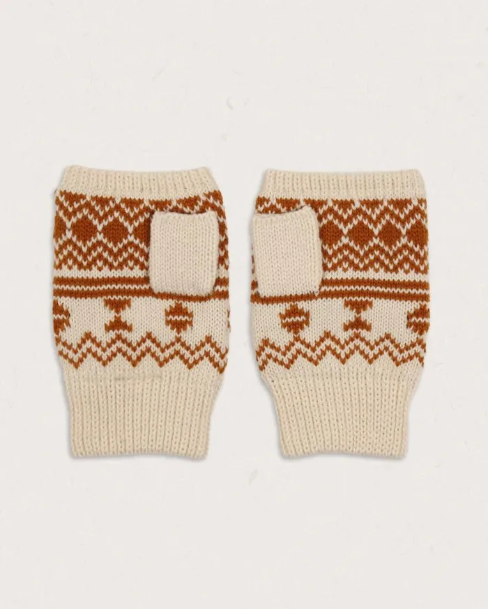 Women Gloves Passenger Flurry Recycled Fleece Lined Fingerless Mittens Glazed Ginger Glazed Ginger