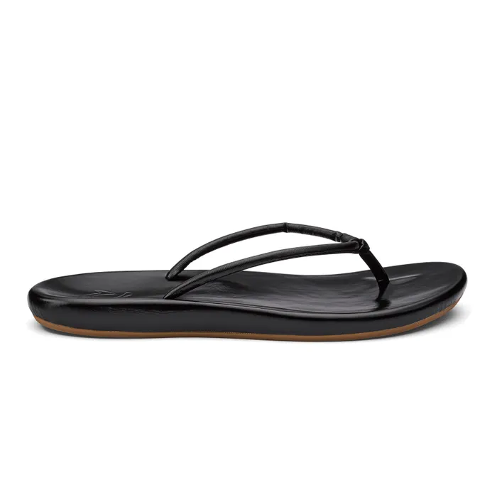Women Huawai Womens Versatile Leather Sandals Black Olukai Leather