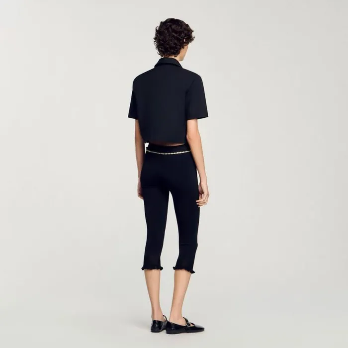 Women Jackets and Blazers SANDRO Shortsleeved Jacket Black