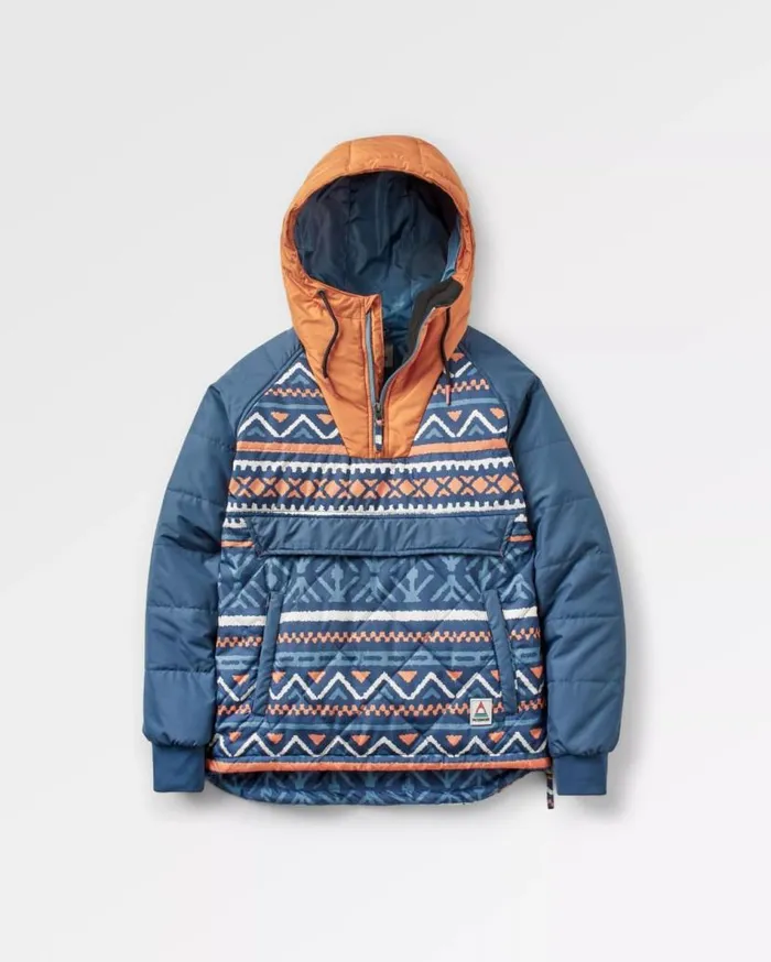 Women Jackets Passenger Ocean Recycled Insulated 12 Zip Jacket Homespun Stripe Navy Homespun Stripe Navy