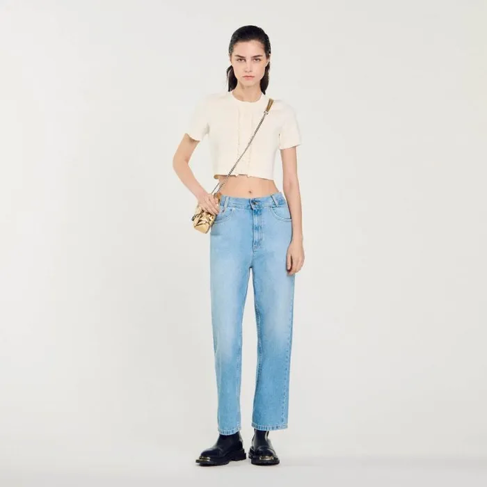 Women Jeans SANDRO Lowrise Straightleg Jeans Blue Jean