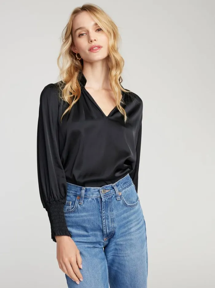 Women JORDYN BLOUSE Burgundy Robert Graham Tops