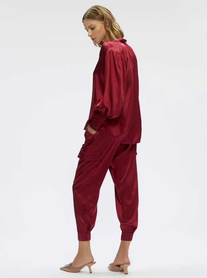 Women JORDYN BLOUSE Burgundy Robert Graham Tops