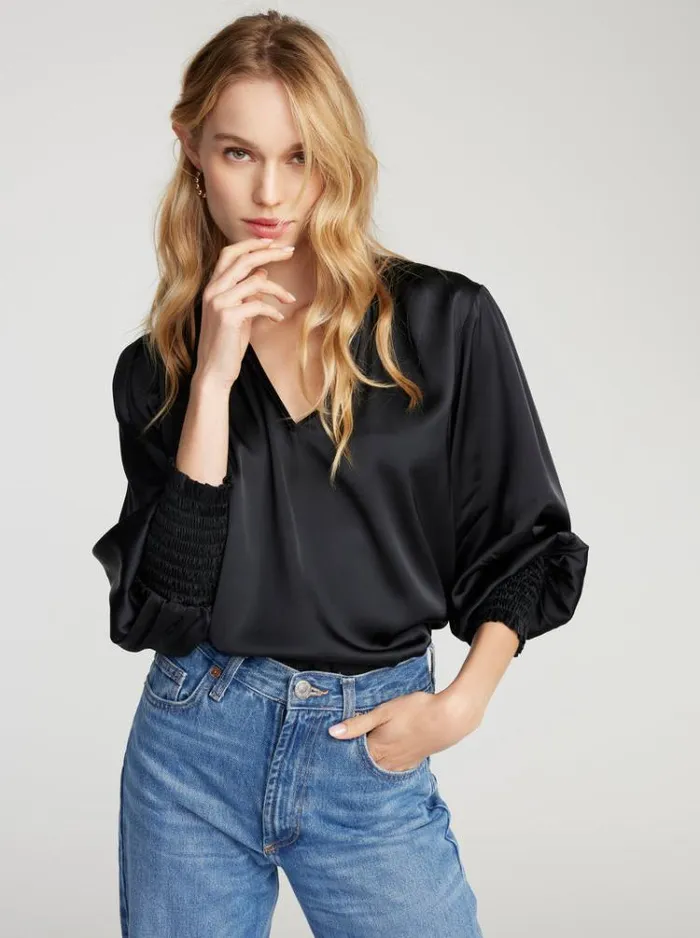 Women JORDYN BLOUSE Burgundy Robert Graham Tops