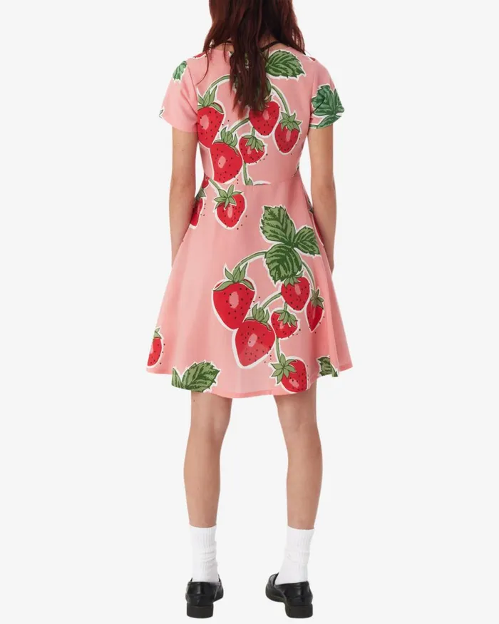 Women JUMBO BERRIES DRESS Flamingo Pink Multi OBEY Clothing DRESSES