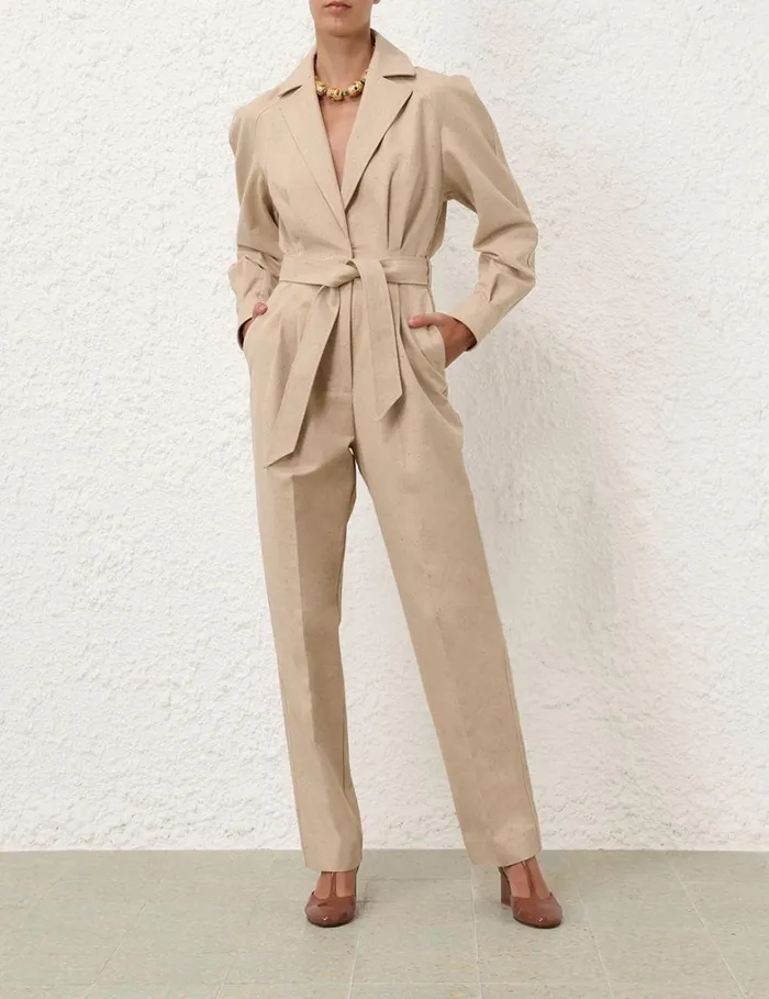 Women Jumpsuits and Playsuits Zimmermann Natura Melange Jumpsuit Natural