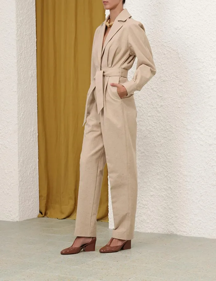 Women Jumpsuits and Playsuits Zimmermann Natura Melange Jumpsuit Natural