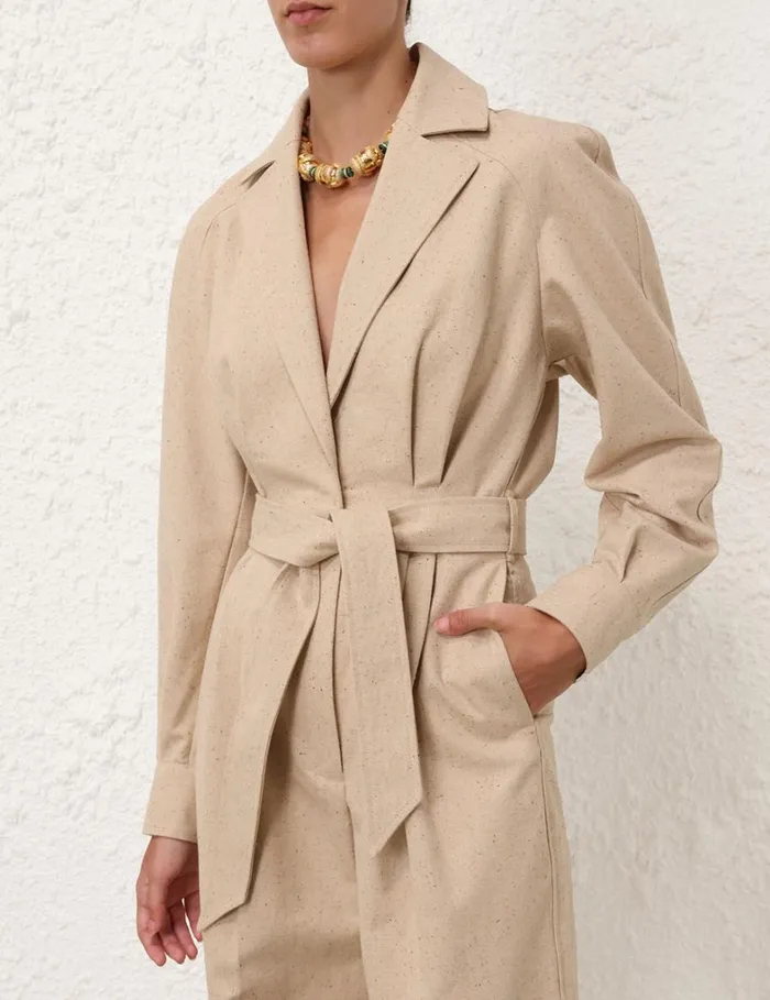 Women Jumpsuits and Playsuits Zimmermann Natura Melange Jumpsuit Natural