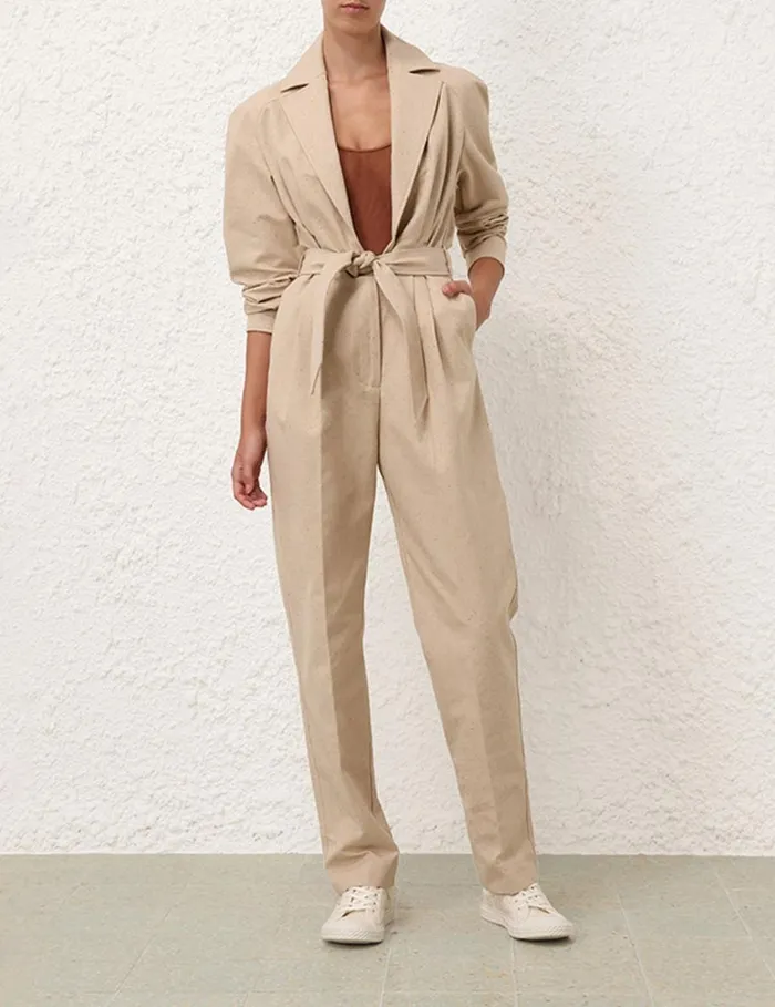 Women Jumpsuits and Playsuits Zimmermann Natura Melange Jumpsuit Natural