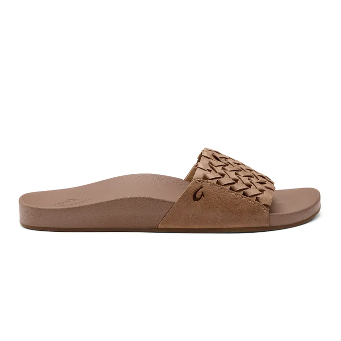 Women Kmola Womens Woven Slide Sandals Tan Olukai Leather