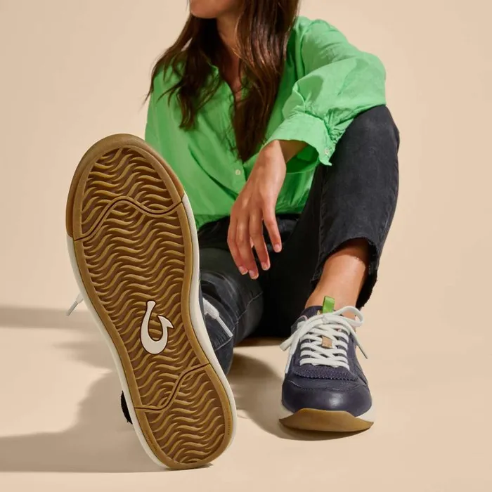 Women Kaulele Womens Leather Sneakers Trench Blue Olukai Leather Women Kaulele Womens Leather Sneakers Trench Blue Olukai Leather