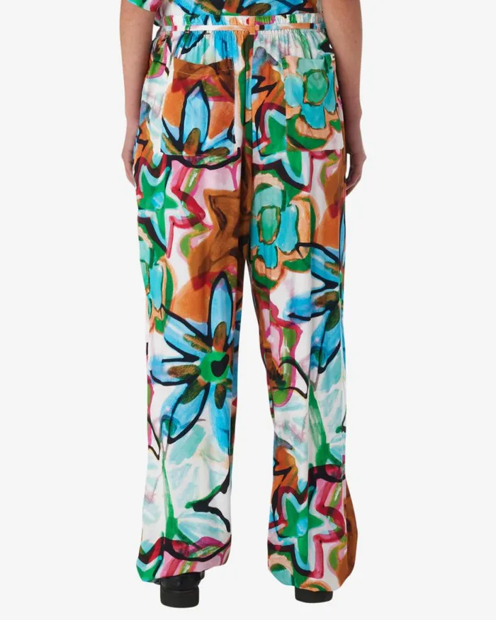 Women MARKER DRAWN FLOWER PANT Aqua Multi OBEY Clothing BOTTOMS
