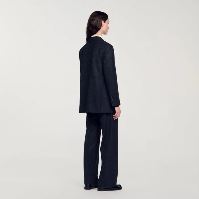 Women Matching Sets SANDRO Oversized Suit Jacket Dark Grey