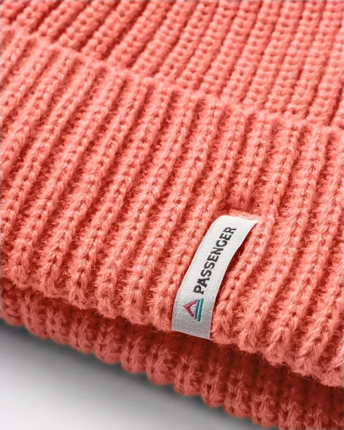 WomenMen Beanies Passenger Compass Recycled Beanie Shell Pink Shell Pink
