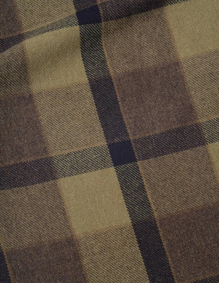 WomenMen Offset Check Scarf Khaki Bark Margaret Howell Scarves WomenMen Offset Check Scarf Khaki Bark Margaret Howell Scarves