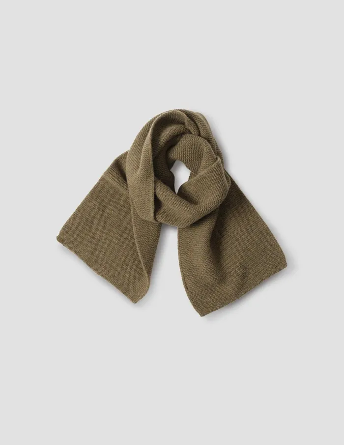 WomenMen Purl Stitch Scarf Khaki Tobacco Twist Margaret Howell Scarves