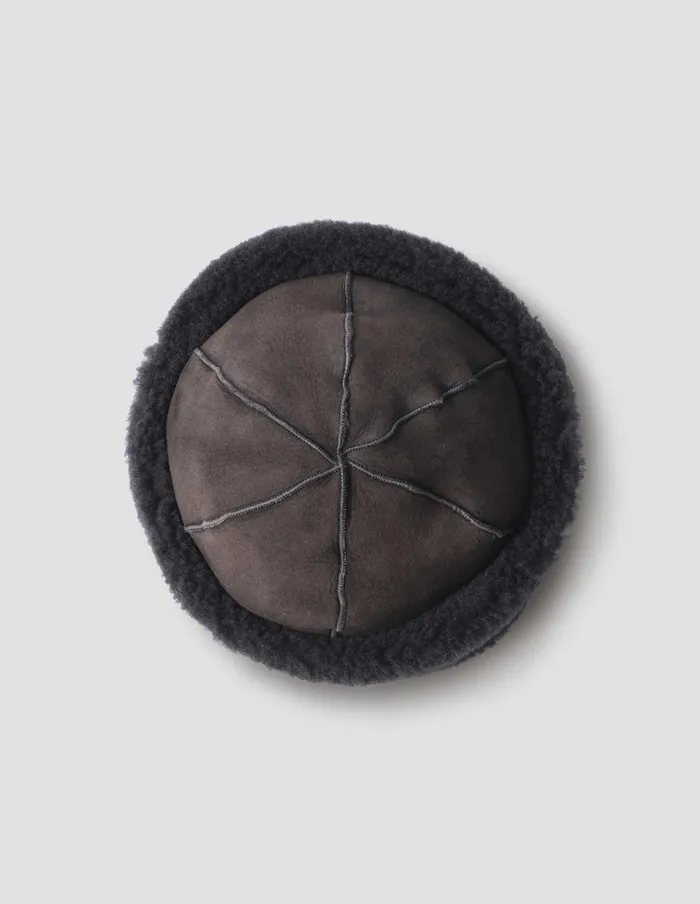 WomenMen Shearling Beanie Black Ebony Margaret Howell Hats WomenMen Shearling Beanie Black Ebony Margaret Howell Hats