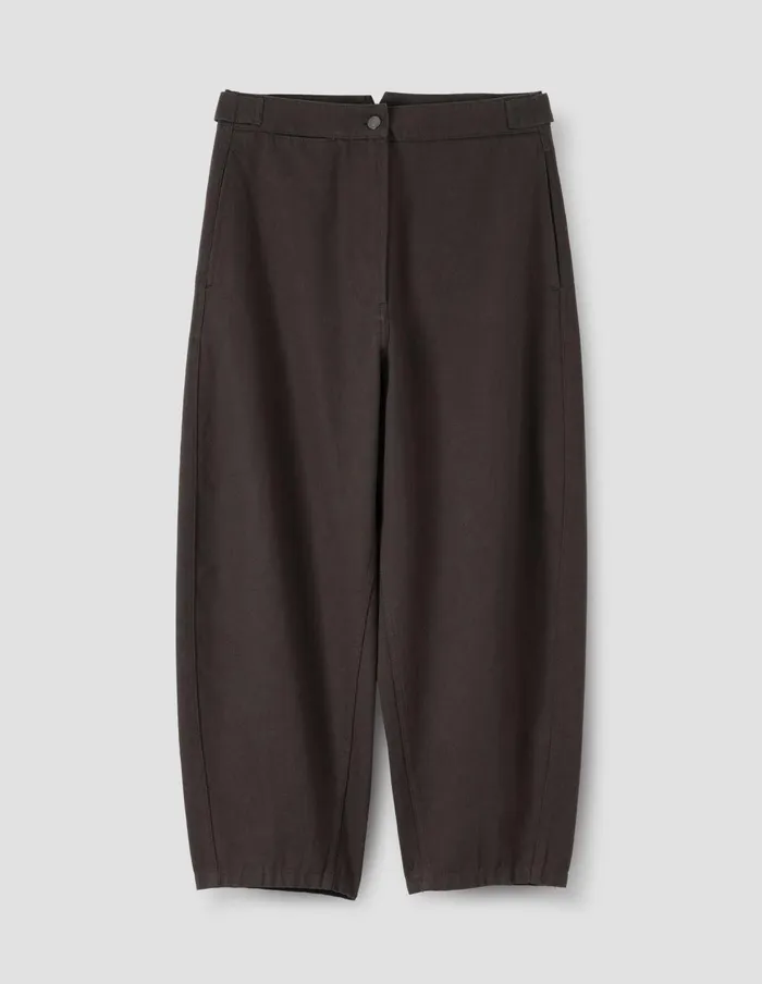 Women Mhl Barrel Leg Trouser Dark Brown Margaret Howell Trousers