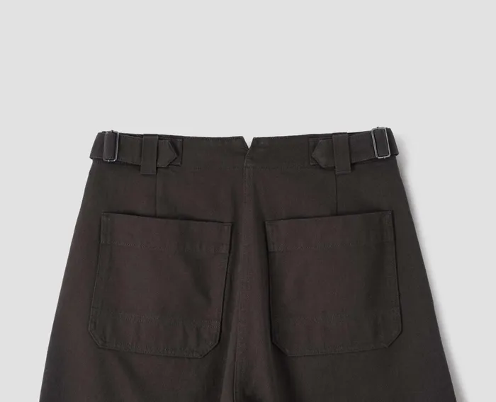 Women Mhl Barrel Leg Trouser Dark Brown Margaret Howell Trousers