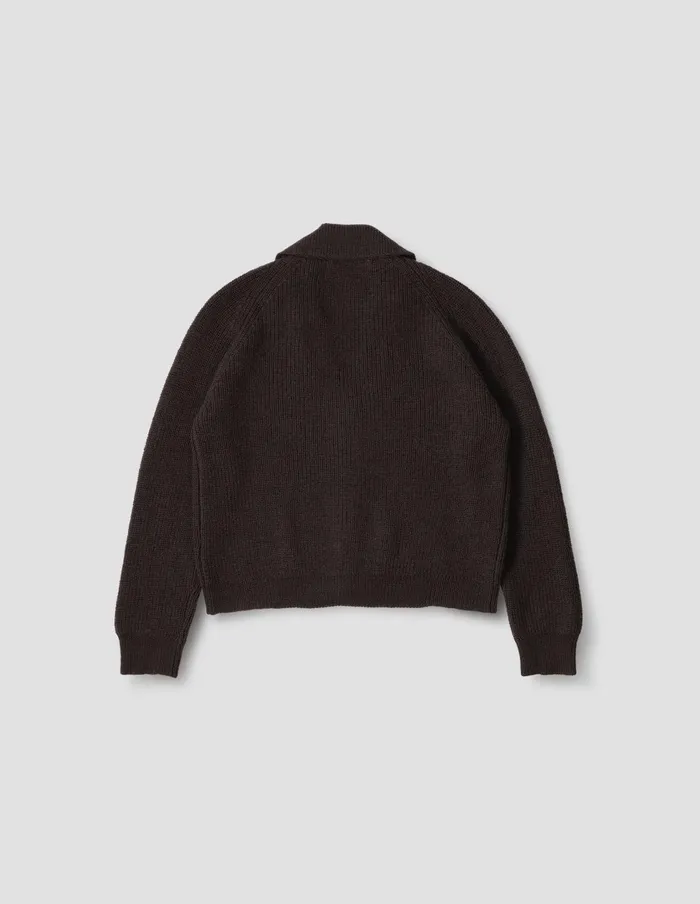 Women Mhl Collared Cardigan Chocolate Margaret Howell Knitwear