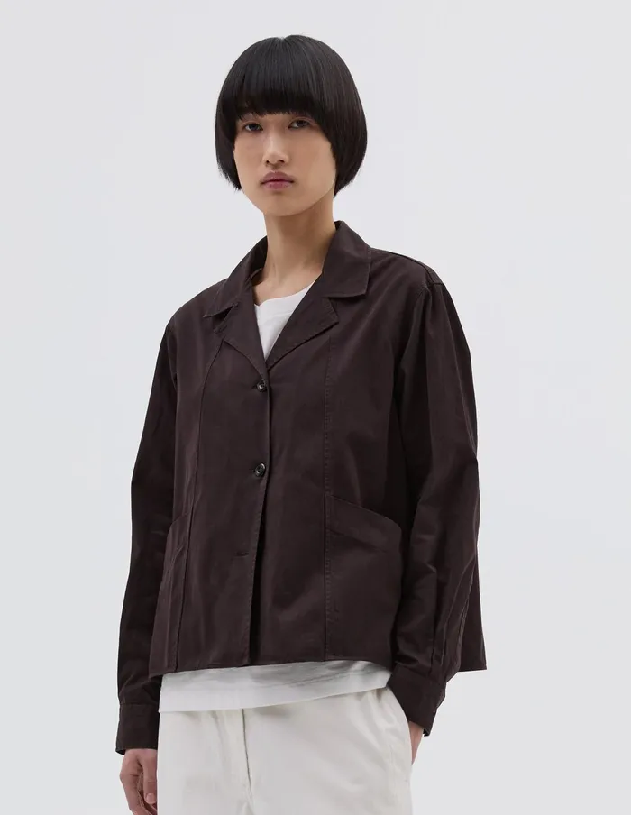 Women Mhl Long Sleeve Panel Pocket Shirt Peat Margaret Howell Shirts