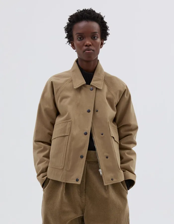 Women Mhl Raglan Work Jacket Stone Margaret Howell Jackets and Coats