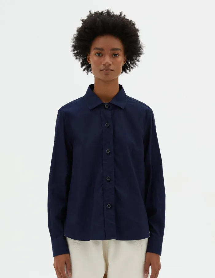 Women Mhl Simple Shirt Indigo Margaret Howell Shirts