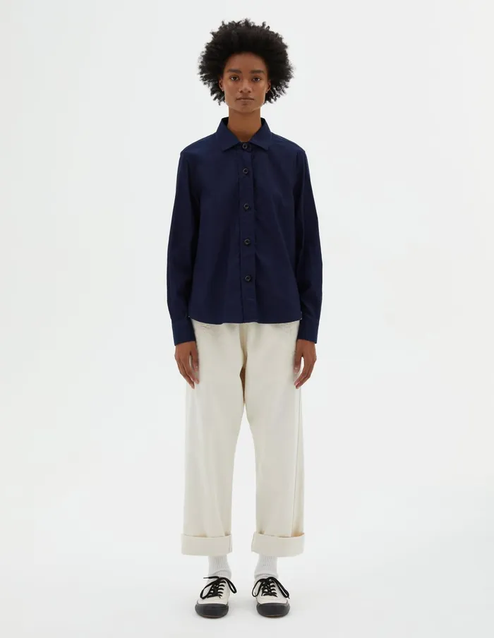 Women Mhl Simple Shirt Indigo Margaret Howell Shirts