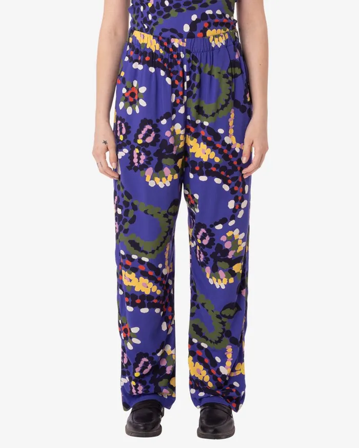 Women PAISLEY WORKS PANT Mazarine Blue Multi OBEY Clothing BOTTOMS