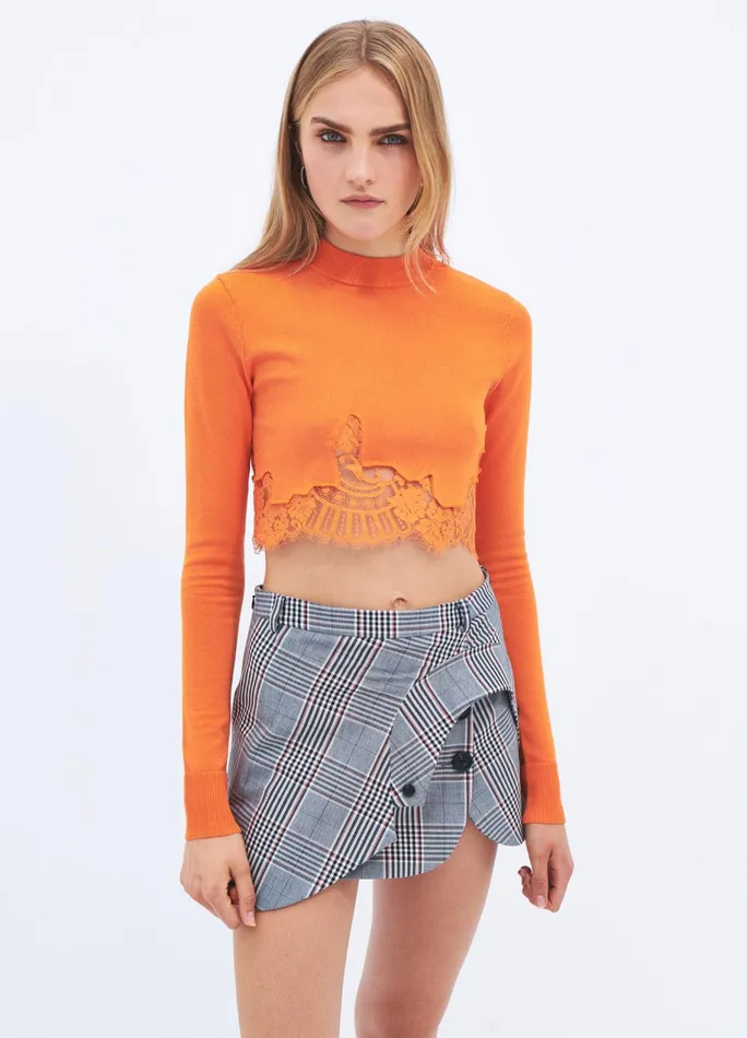 Women Plaid Collar Jacket Mini Skirt MONSE Bottoms