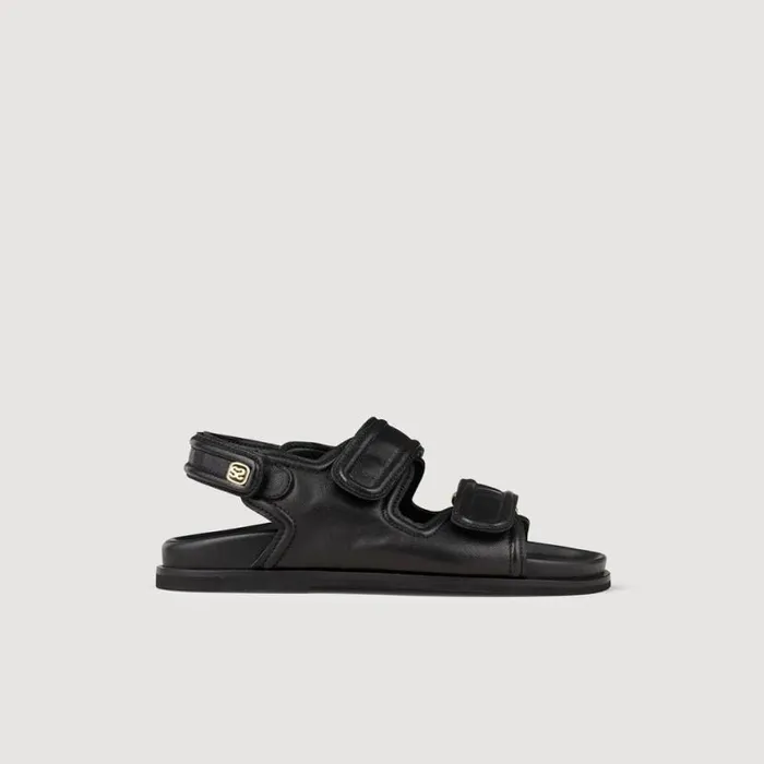Women Sandals SANDRO Leather Sandals Black