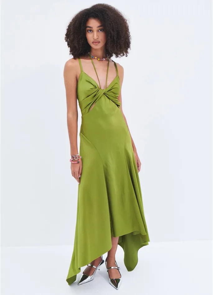 Women Satin Draped Slip Dress MONSE Dresses