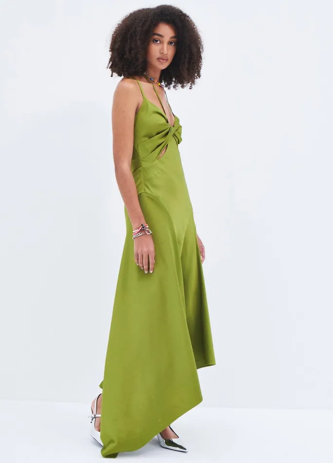 Women Satin Draped Slip Dress MONSE Dresses