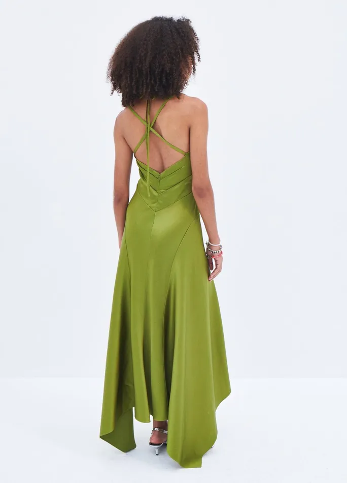 Women Satin Draped Slip Dress MONSE Dresses