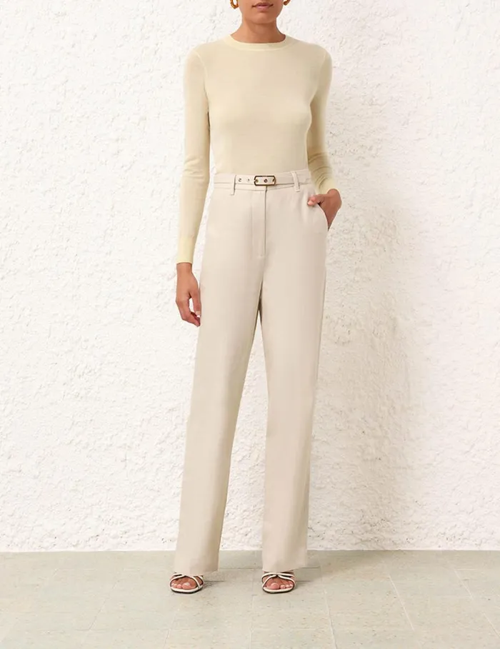 Women Shorts and Pants Zimmermann Matchmaker Straight Leg Pant Straw