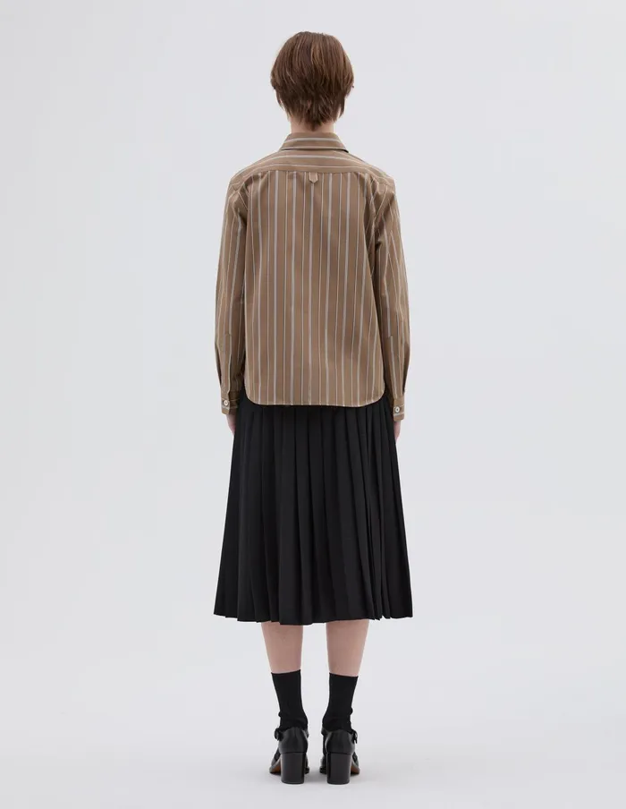 Women Simple Shirt Brown Ecru Margaret Howell Shirts